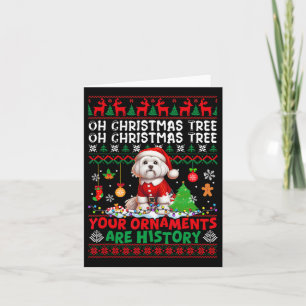 Xmas Tree Ornaments Are History Sweater Santa Malt Card