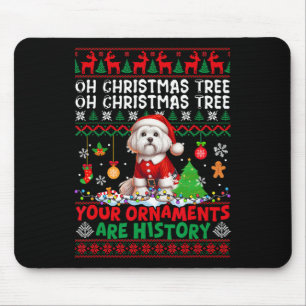Xmas Tree Ornaments Are History Sweater Santa Malt Mouse Mat
