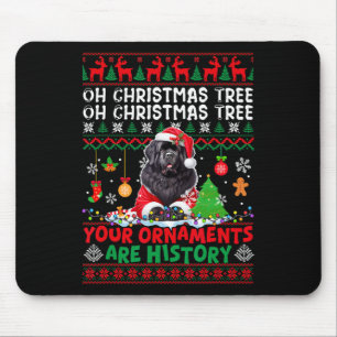 Xmas Tree Ornaments Are History Sweater Santa Newf Mouse Mat
