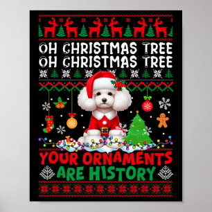 Xmas Tree Ornaments Are History Sweater Santa Pood Poster