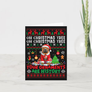 Xmas Tree Ornaments Are History Sweater Santa Shar Card