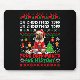Xmas Tree Ornaments Are History Sweater Santa Shar Mouse Mat