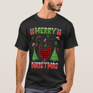Xmas Tree Red Buffalo Plaid Chicken Ugly Christmas T-Shirt