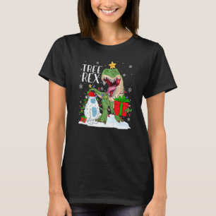 Xmas Tree Rex Lights Santa Dinosaur Rex Yeti Chris T-Shirt