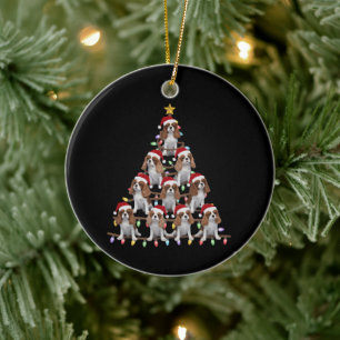 Xmas Tree Santa Cavalier King Charles Spaniel Dog Ceramic Tree Decoration