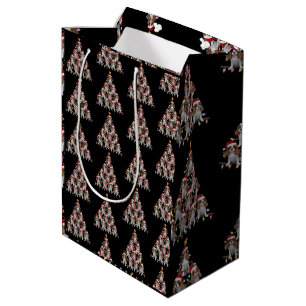 Xmas Tree Santa Cavalier King Charles Spaniel Dog  Medium Gift Bag
