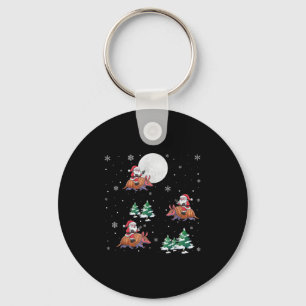 Xmas Tree Santa Riding Armadillo Funny Christmas  Key Ring