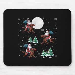 Xmas Tree Santa Riding Irish Setter Dog Funny Chri Mouse Mat