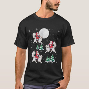 Xmas Tree Santa Riding Persian Cat Funny Christmas T-Shirt