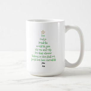 Xmas Tree Scripture Verse (John 3:16) Coffee Mug