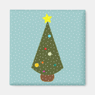 xmas tree snow magnet