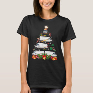 Xmas Tree Van Xmas Lights Tree Driver  Family Chri T-Shirt