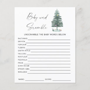 Xmas tree - word scramble baby shower game