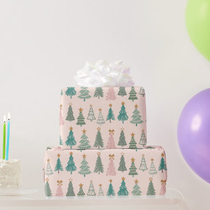 Xmas Trees Colored Noel Christmas Wrapping Paper