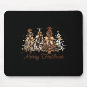 Xmas Trees Cowboy Western Merry Christmas Holiday  Mouse Mat