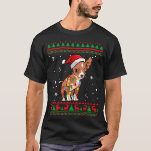 Xmas Ugly Sweater Christmas Lights Chihuahua Dog L