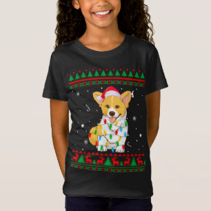 Xmas Ugly Sweater Christmas Lights Corgi Dog Lover