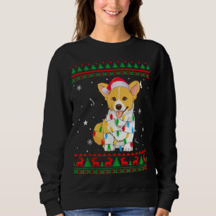 Xmas Ugly Sweater Christmas Lights Corgi Dog Lover