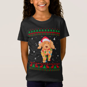 Xmas Ugly Sweater Christmas Lights Poodle Dog Love