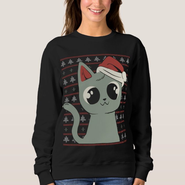 Xmas Ugly Sweater Funny Christmas Cat (Front)