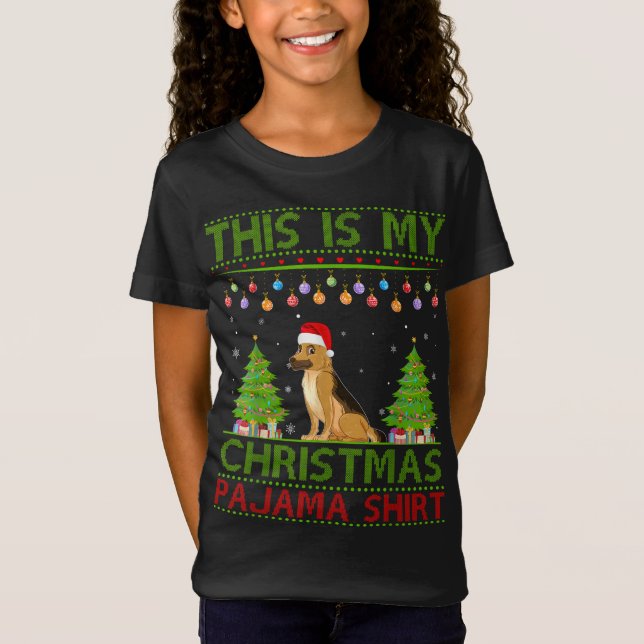 Xmas Ugly Sweater Style German Shepherd Dog Christ (Front)