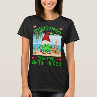 Xmas Vacation On The Beach Funny Gnome T-Shirt