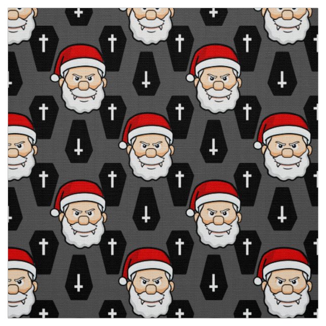 xmas vampire santa claus coffins fabric (Swatch)