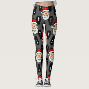 xmas vampire santa claus coffins leggings