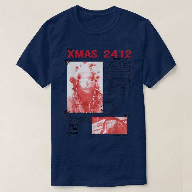 Xmas Vaporwave Christmas Design Santa Claus Street T-Shirt (Design Front)