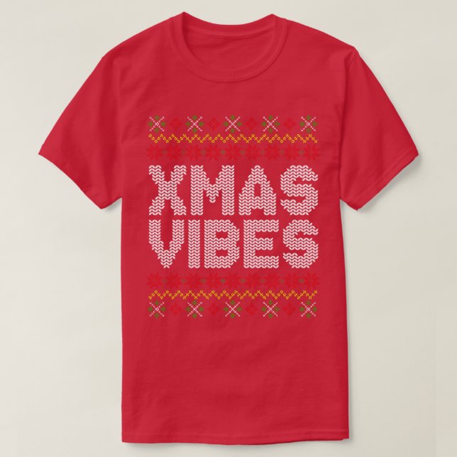 Xmas Vibes Ugly Christmas Sweater Pattern (Design Front)