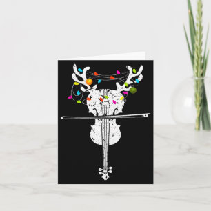 Xmas Violinist Reindeer Christmas Violin  Card