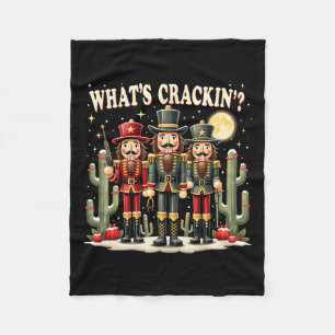 Xmas Western Nutcracker What's Crackin' Christmas Fleece Blanket