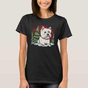 Xmas Westie Santa on Christmas West Highland White T-Shirt