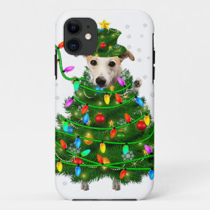 Xmas Whippet Christmas Tree Christmas Lights Xmas iPhone 11 Case