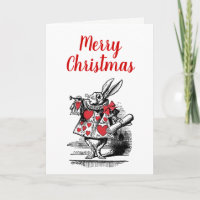 Xmas White Rabbit Trumpeter Alice in Wonderland
