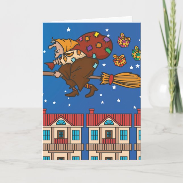 xmas witch Befana Holiday Card (Front)