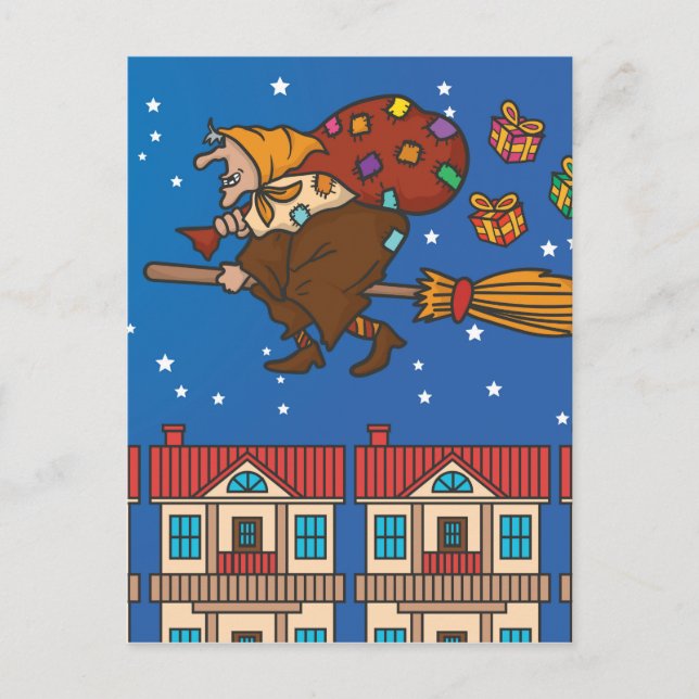 xmas witch Befana Holiday Postcard (Front)