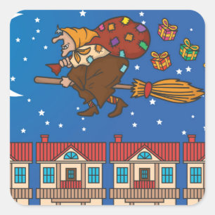 xmas witch Befana Square Sticker