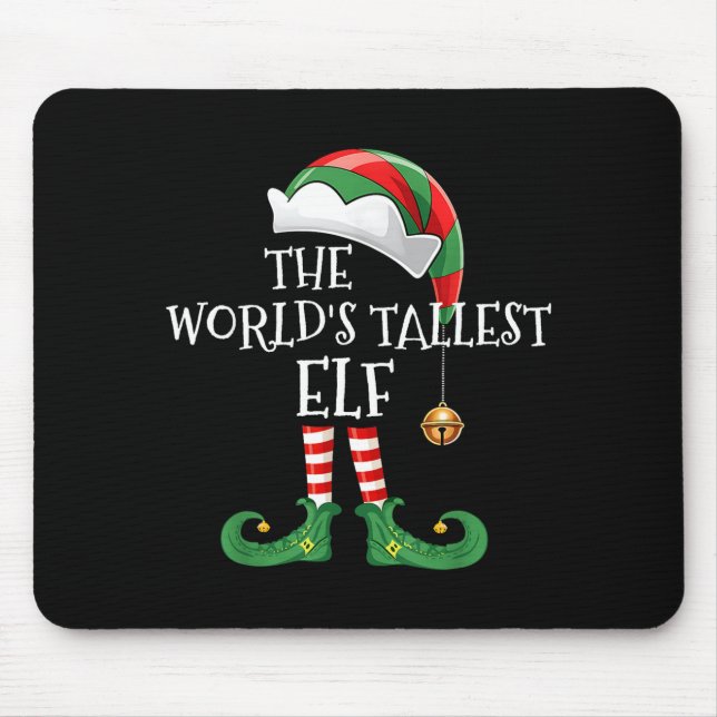 Xmas World's Tallest Elf Matching Family Group Chr Mouse Mat (Front)