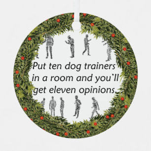 XMas Wreath Ten Dog Trainers Metal Tree Decoration