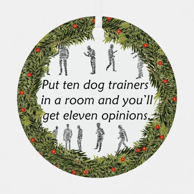 XMas Wreath Ten Dog Trainers Metal Tree Decoration (Front)