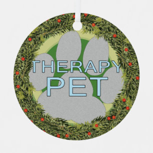 XMas Wreath Therapy Pet Metal Tree Decoration