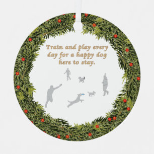 XMas Wreath Train and Play Metal Tree Decoration