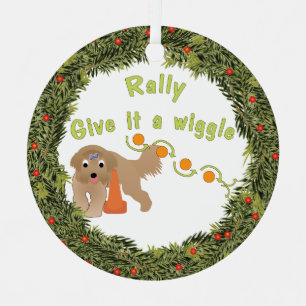 XMas Wreath Wiggle Rally Metal Tree Decoration