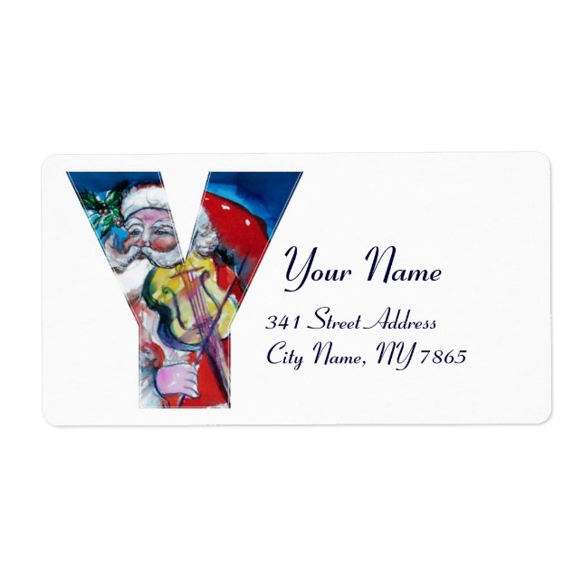 XMAS Y LETTER /SANTA  CLAUS WITH VIOLIN MONOGRAM (Front)