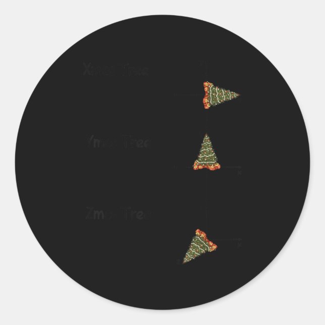 Xmas Ymas Zmas Tree Math Nerd Christmas  Classic Round Sticker (Front)