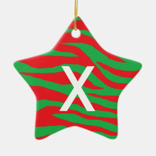 Xmas Zebra Ceramic Tree Decoration