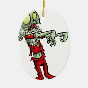 xmas zombie santa claus ceramic tree decoration