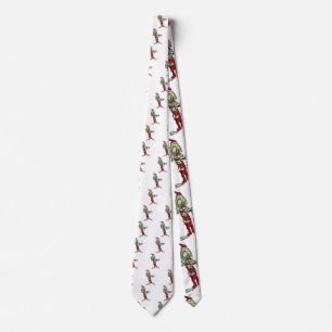 xmas zombie santa claus tie