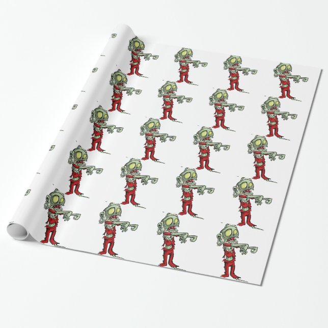 xmas zombie santa claus wrapping paper (Unrolled)